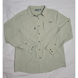 Rugged Elements Men's Large Tan UPF 50 Vented Long Sleeve Fishing Shirt
